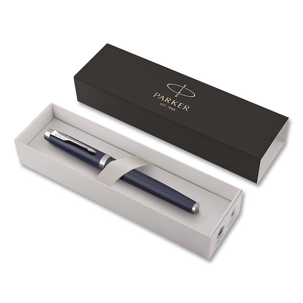 Parker IM Premium Rollerball Pen, Gift Box, Stick, Fine 0.7 mm, Black Ink, Black/Chrome Barrel 1931661 - main