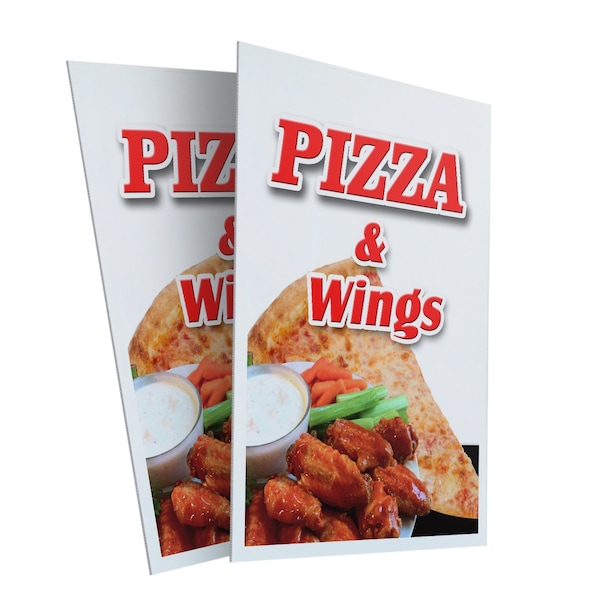 Signmission Pizza & Wings, Plastic Signs Only 24 Inch x 36 Inch, Corrugated Plastic, 2PK CSB-2436-2PACK-Pizza & Wings - main