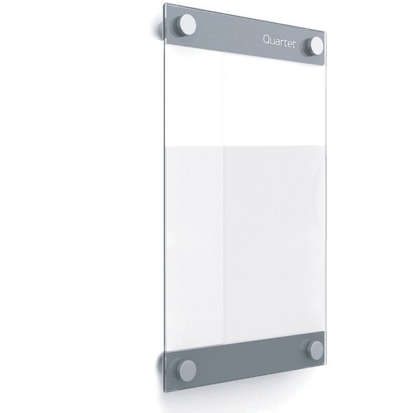 Quartet Dry Erase Board, Glass, 11 in, 8 1/2 in, No Frame Frame, White, Gloss GI8511 - main
