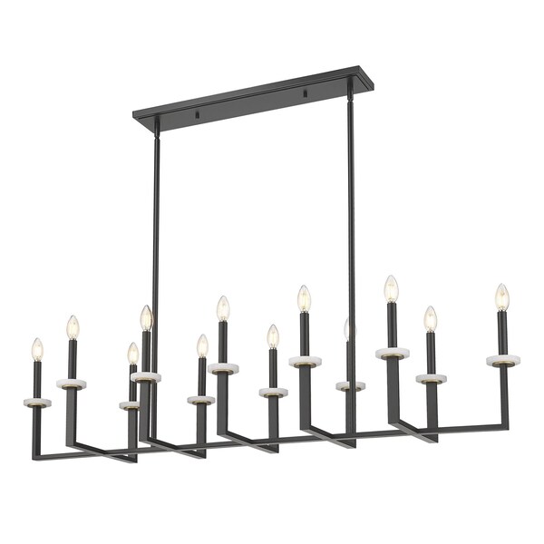Z-Lite Gaultier Matte Black+Modern Gold 12 Light Linear Chandelier 6100-12L-MB - main