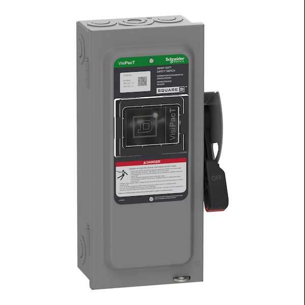 Schneider Electric Safety Switch, Fusible, 3PST, Three Phase, NEMA 1, Indoor, Steel VH361N - main