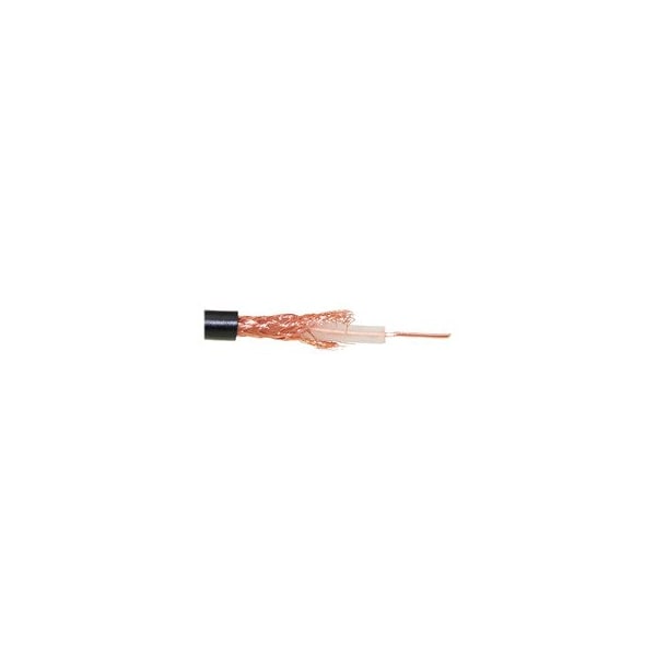 Cable Wholesale Bulk RG58/U Coaxial Cable, Black, 20 AWG, Solid Core, Braided Shield, Spool, 1000 foot 10X1-022NH - main