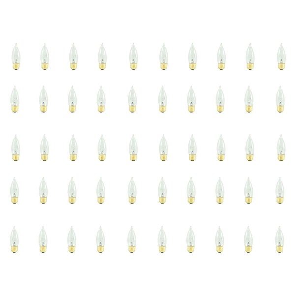Bulbrite 40W Dimmable Clear CA10 Incandescent Light Bulbs, Medium E26 Base, 2700K, 50PK 861105 - main