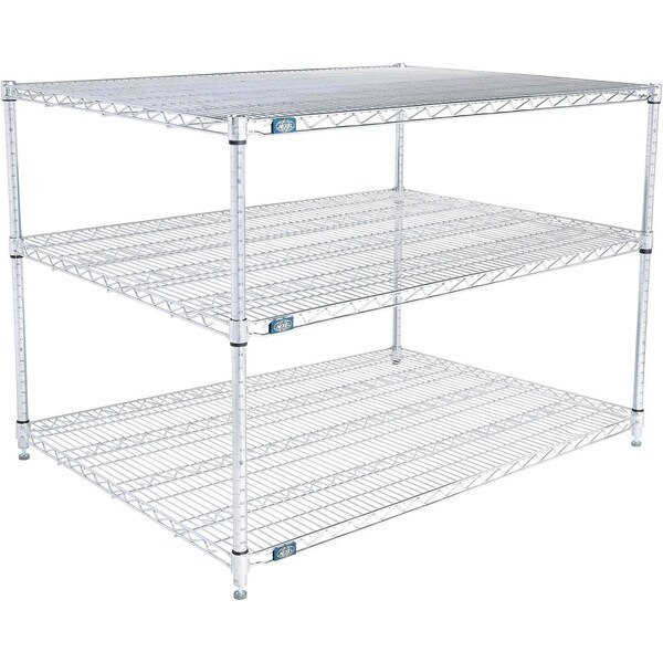 Global Industrial Nexel 3 Shelf, Stainless Steel Wire Shelving Unit, Starter, 48"W x 30"D x 34"H B3149766 - main