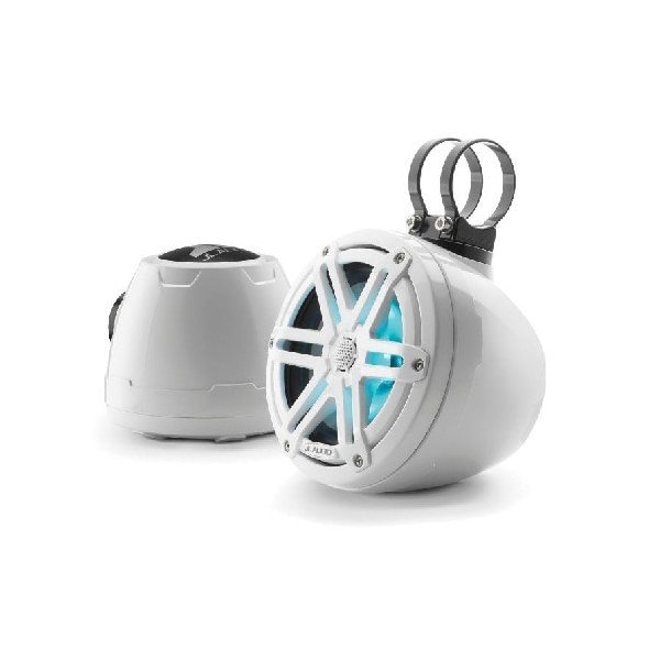 Jl Audio 6.5in VEX Tower Speakers, Gloss White Enclosure & Sport Grille, RGB LED, 2PK 93402/010-03258-00 - main