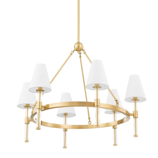 Mitzi Janelle 6 Light Chandelier 12.75 In. Aged Brass H630806-AGB - main