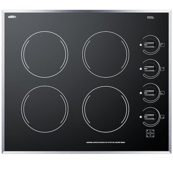 Summit 24in Wide 230V 4-Burner Radiant Cooktop CR424BL - main