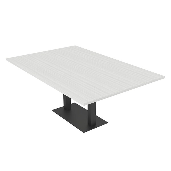 Skutchi Designs Rectangle Conference Table With Power Unit, 48 in W, 84 in L, White HAR-REC-48X84-DOU.BK-WA7976-NA - main