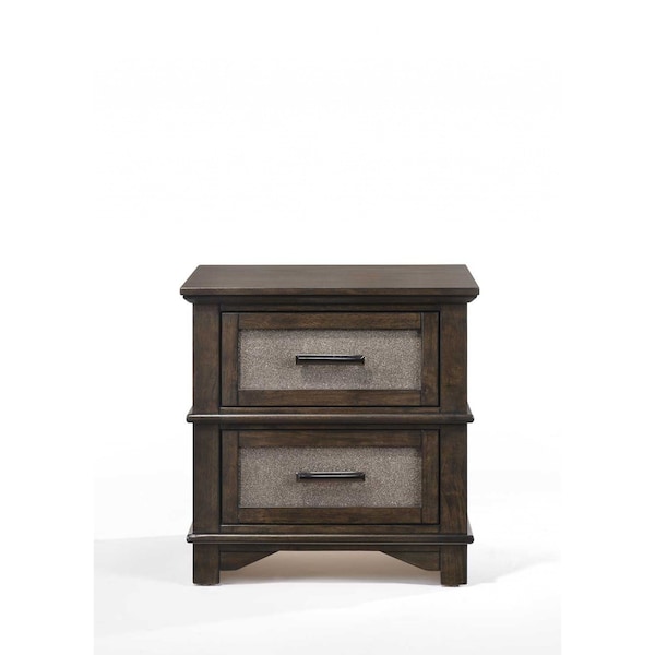 Homeroots 17" X 24" X 24" Dark Walnut Wood Nightstand 347083 - main