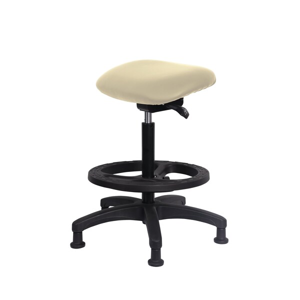 Blue Ridge Ergonomics Vinyl Sit-Stand-Standing Height with Black Foot Ring Stat Glides in Adobe White Trailblazer Vinyl VSTSS-RG-BF-RG-8501 - main