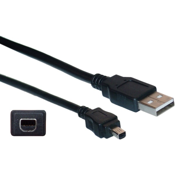Cable Wholesale CableWholesale Mini 4 Pin USB 2.0 Cable, Black, Type A Male to 4 Pin Mini-B Male, 6 foot 10UM-02106BK-4 - main