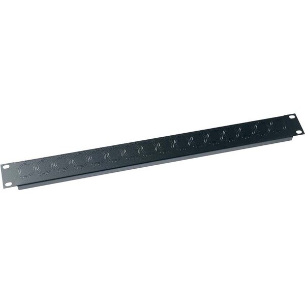 Middle Atlantic UNIVERSAL CONNECTOR PANEL, 1 RU, FLEXIBLE CONNECTOR KNOCKOUTS; FLANGED STEEL WITH UNI-1 - main