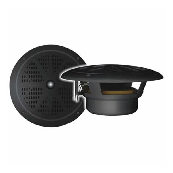 Pyle 6.5 Inch Dual Marine Speakers - 2 Way Waterproof, 120W Power, Polypropylene Cone, Black PLMR61B - main