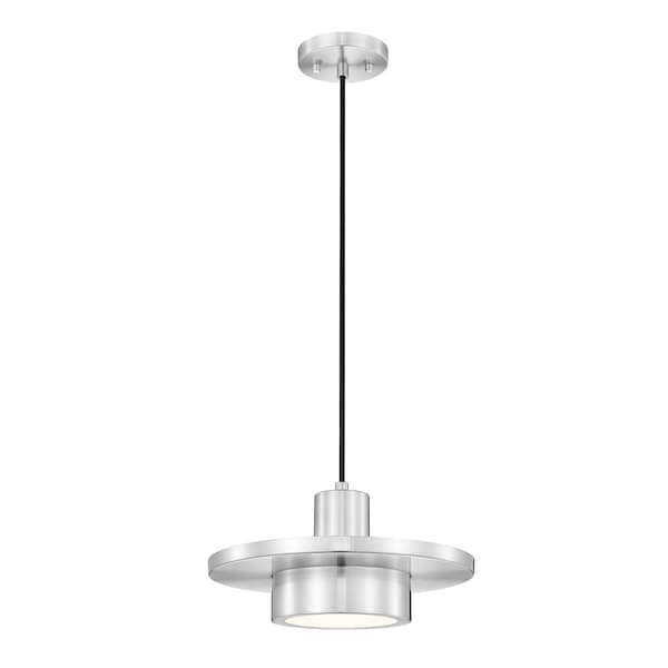 Z-Lite Ludo Brushed Nickel 1 Light Pendant 829P12-BN-LED - main