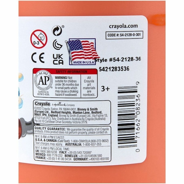 Crayola Paint, Washable, 128oz, Orange 542128036 - main