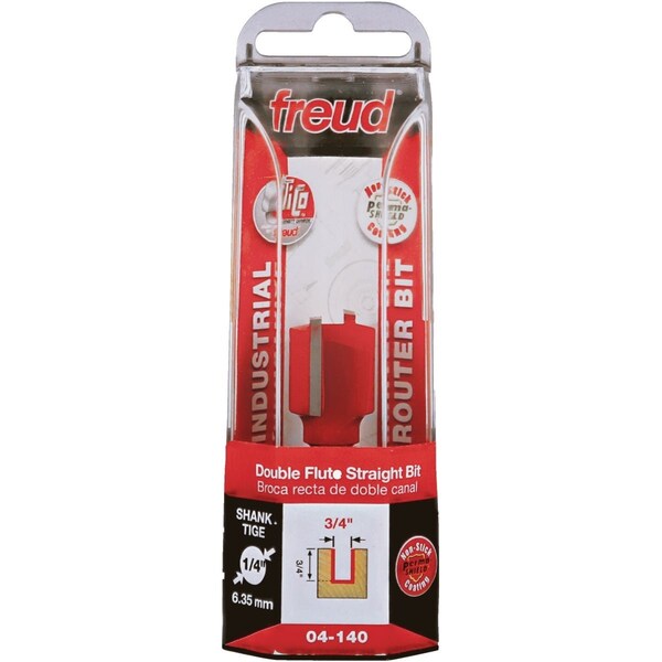 Freud 3/4'' x 3/4'' Double Flute Straight Router Bit 04-140 - main