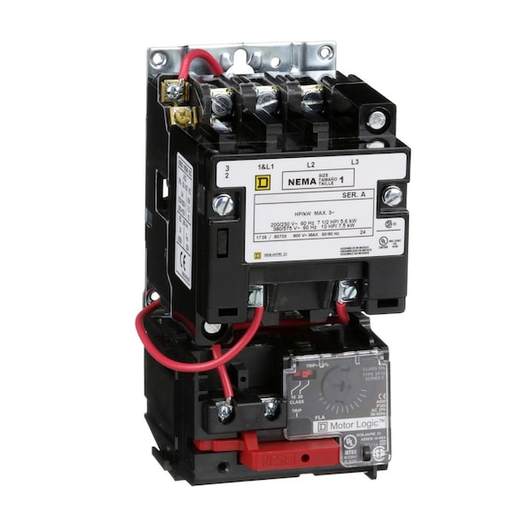 Schneider Electric NEMA Magnetic Motor Starter, Non-Reversing, No Auxiliary Contacts, 120V AC, 3 P, Screw Clamp 8536SCO3V02H309S - main