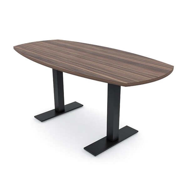Skutchi Designs Arc Boat Conference Table With Power, 36 in W, 72 in L HAR-ABOT-36X72-T.BK-H3041-NA - main