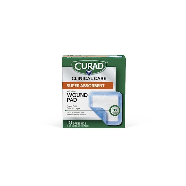 Medline CURAD Super Absorbent Polymer Wound Dressing, 4in x 4in, 10/Box, 24PK CURSS5153 - main