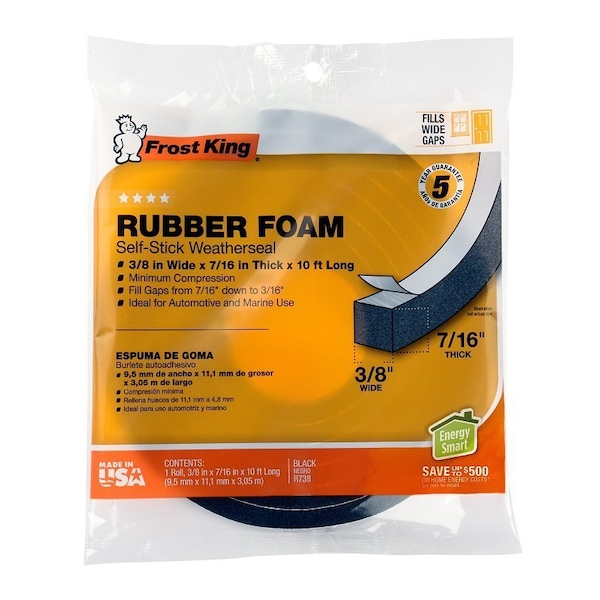 Thermwell Products 3/8X7/16 Blk Spongetape R738H - main