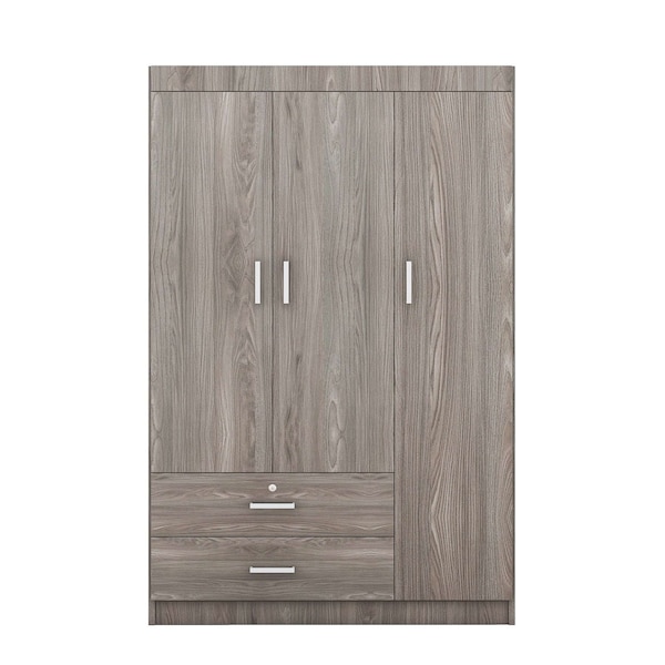 Homeroots Two Piece Gray Solid and Manufactured Wood Bedroom Set 662334 - main