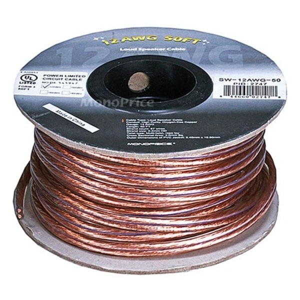 Monoprice Choice Series 12AWG Oxygen-Free Pure Bare Copper Speaker Wire, 50ft 2747 - main