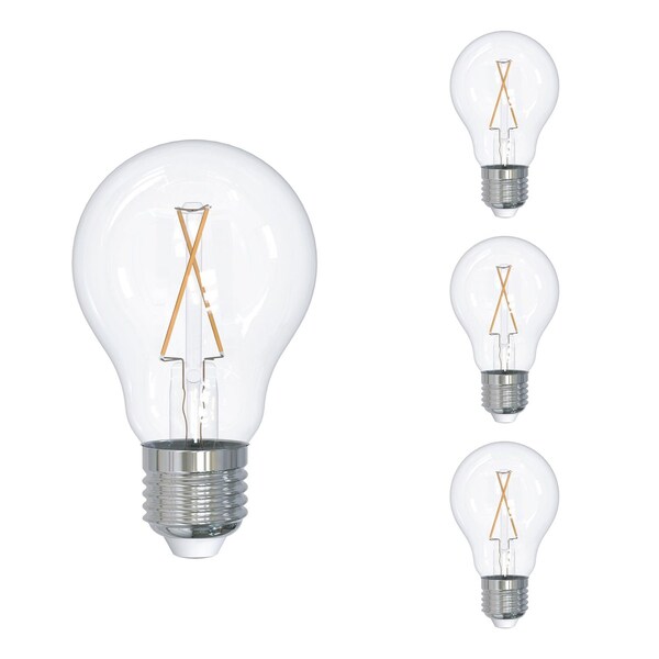Bulbrite 2.5-Watt 25-Watt Equivelant A19 LED Light Bulb Medium Base (E26) Clear Filament 2700K, 4PK 862687 - main