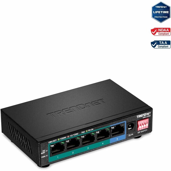 Trendnet 5-PORT GIGABIT LONG RANGE POE + SWITCH TPE-LG50 - main