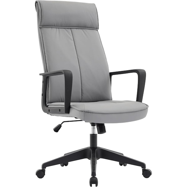 Leisuremod Aiaria Ergonomic High Back Office Chair - PU Leather/Polyester, Adjustable, Swivel, Comfortable AO50GRL - main