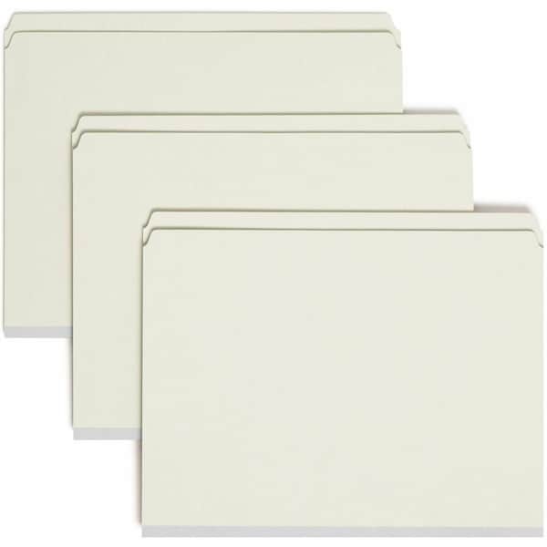 Smead File Folder, w/ 2 Fasteners, 2"Exp, Letter, 25/BX, Gray Green PK SMD14910 - main