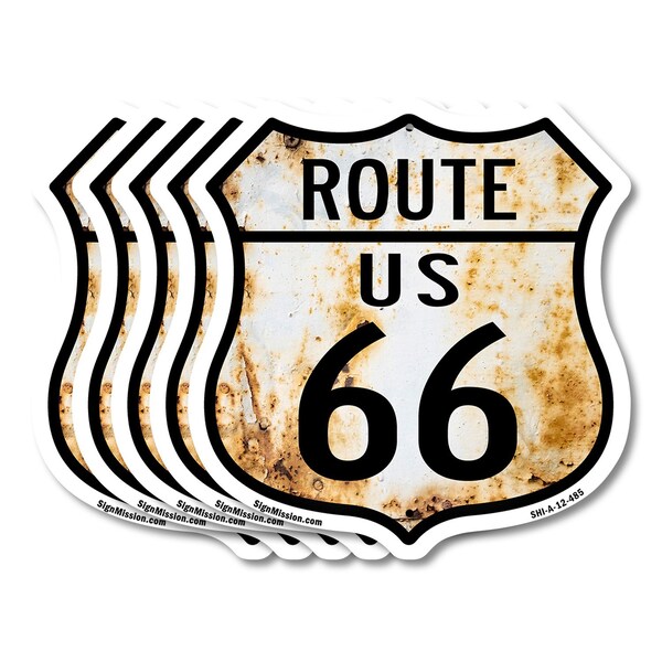 Signmission Route Us 66 Rustic, 12 inch X 12 inch, Aluminum Metal Sign, 5PK SHI-A-5Pack-12-485 - main