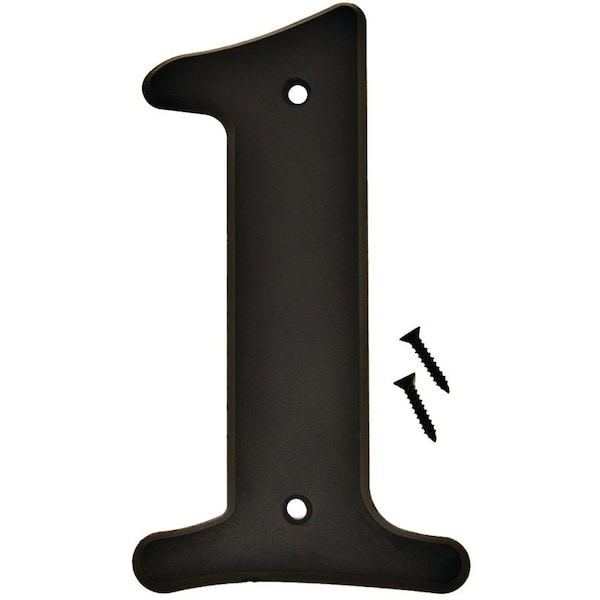 Hy-Ko Number House 1 Plastic 6In Blk 30201 - main