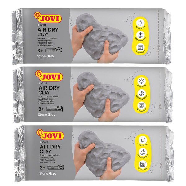 Jovi Air Dry Clay, Grey, 1.1lb Bar, 3PK 85G - main