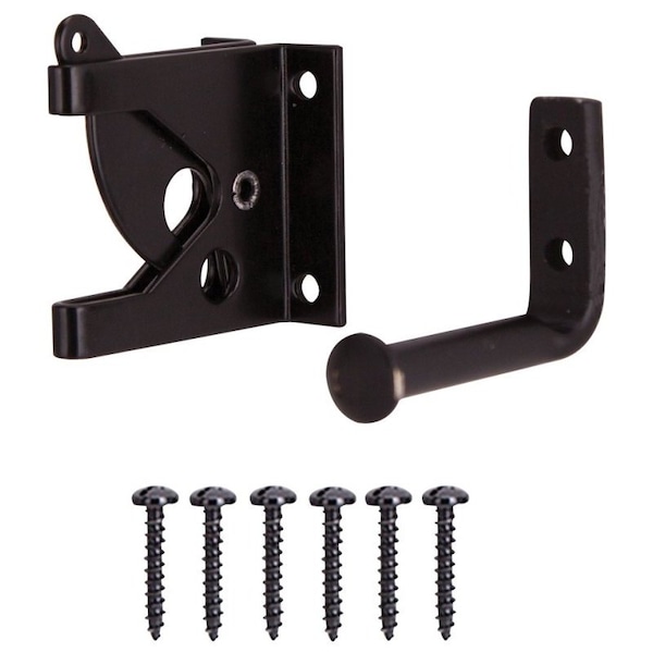 Prosource Gate Latch, 3/8 in Bolt Head, 2 in L Bolt, Steel, Powder-Coated 33199PKS-PS - main
