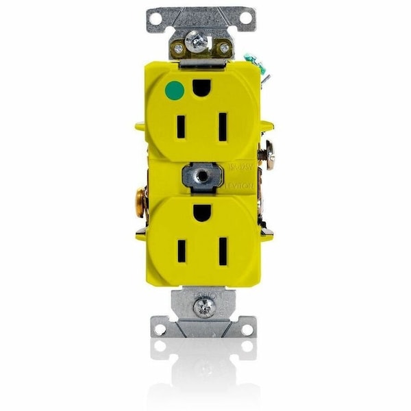 Leviton Dup Rec HG 15A 125V Self-Gr Ylw 8200-HY - main