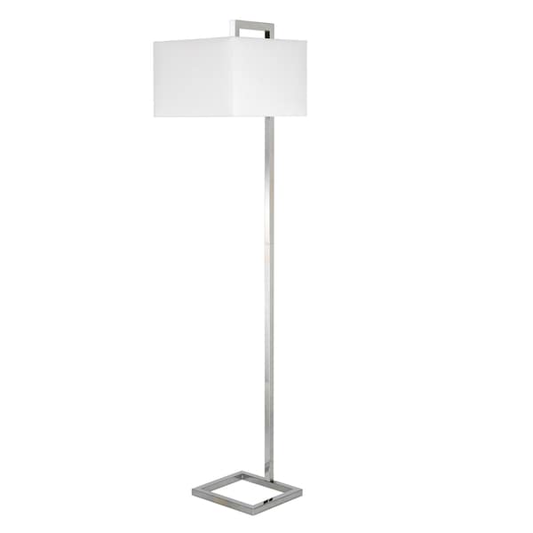 Homeroots 68" Nickel Floor Lamp With White Frosted Glass Rectangular Shade 523419 - main