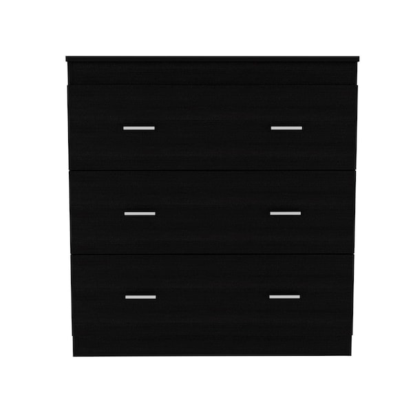 Homeroots 32" Black Three Drawer Dresser 543996 - main