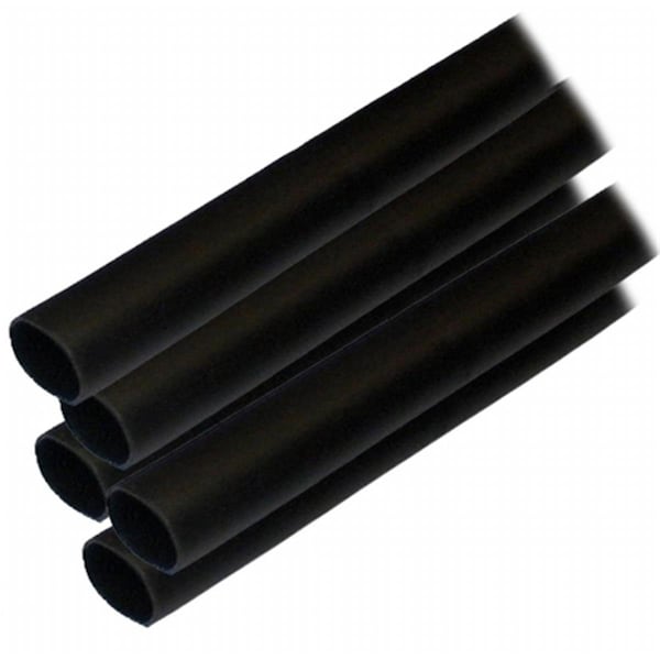 Safety First Adhesive Lined Heat Shrink Tube, 3:1 I.D. Shrink Ratio, Black, 6 in, 5 PK SA988126 - main