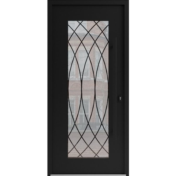 Vdomdoors Aluminum Door Iron 1600 Black Entry Steel Metal Classic Painted 36 x 80 (36 x 80)-Right Inswing IRON1600EXD-BLK-W36xH80-RH-I - main