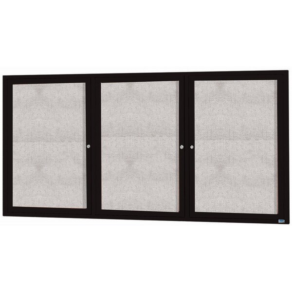 Aarco Outdoor Enclosed Bulletin Board w/ Al Frame, Powder Coated Black, 48''Hx96''W ODCC4896-3RBK - main