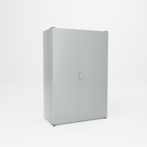 Pucel Pocket Door Bin Cabinet, 48 in W x 24 in D x 72 in H, 171 Plastic Bins, Gray PDBC-4872-00-171 - main