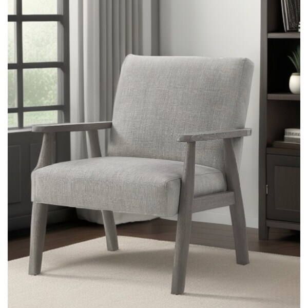 Homeroots 30" Gray Linen Arm Chair 533962 - main
