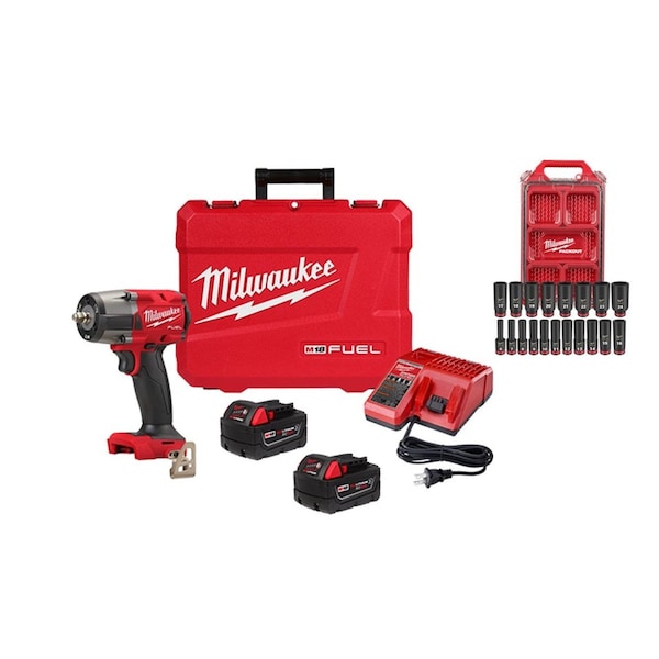 Milwaukee Tool M18 FUEL 3/8 " MTIW + MM Socket Set 2960-22R, 49-66-6801 - main
