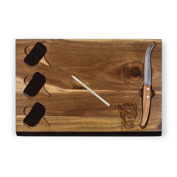 Picnic Time Family Of Brands NCAA NC State Wolfpack Delio Cheese Board and Knife Set - Charcuterie Board Set 833-00-512-423-0 - main