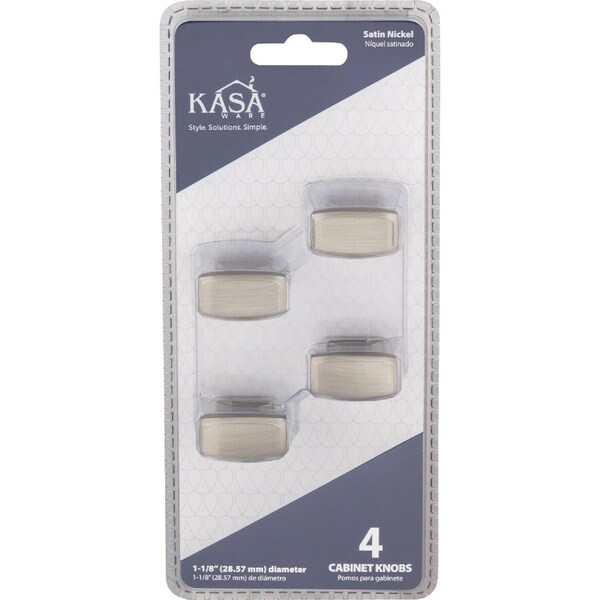 Hardware Resources KasaWare 1-1/8'' Overall Length Satin Nickel Transitional Knob, 4PK K083SN-4 - main