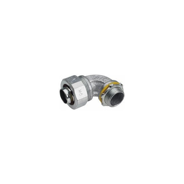 Eaton Conduit Fitting Connector, 1", Liquid-Tight, Iron, Electro Zinc Plated LTB10090 - main