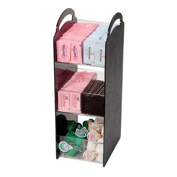 Advantus Vertiflex - Compact Condiment Organizer, 3 Shelves, 6 Compartments, Black VFCT-18 - main