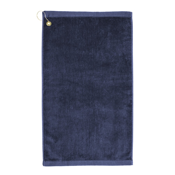 Towelsoft Premium 16 inch x 26 inch Velour Golf Towel with Corner Hook &Grommet Placement-Navy Golf-GV1201CL-NVY - main