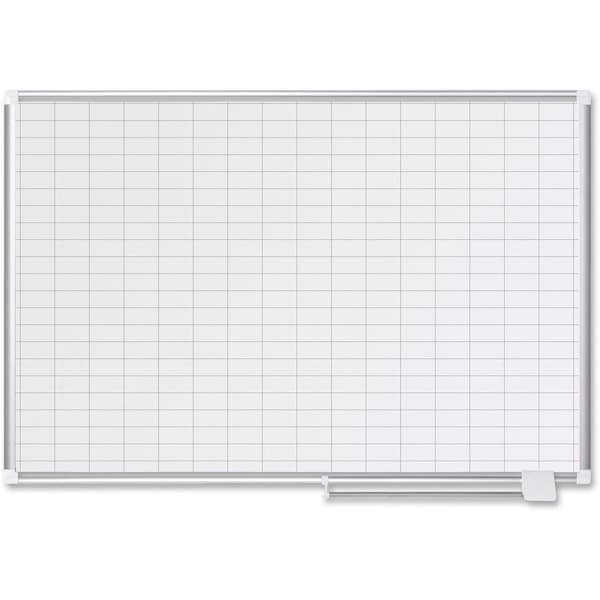 Mastervision 12"x24" Magnetic Planning Dry Erase Board, Aluminum Frame CR0830830 - main