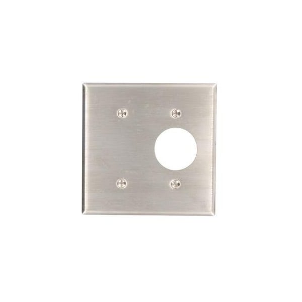 Leviton Combination Wall Plate, Number of Gangs: 2 Stainless Steel, Silver 84085-40 - main
